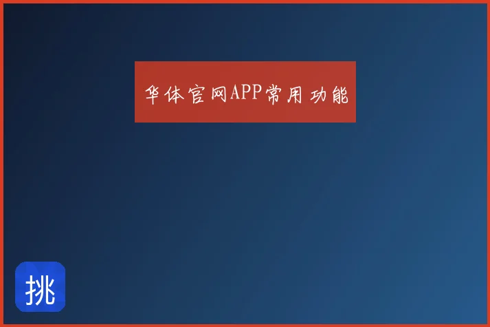 华体官网APP常用功能